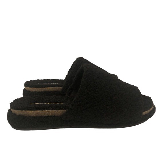 Lucky Brand Gadini Women's Faux Shearling Open Toe Slide Slippers Black Size 9 - Picture 7 of 10